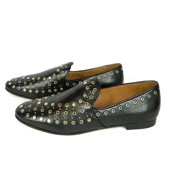 Sandro Gold Studded Loafers - Picture 5 of 8